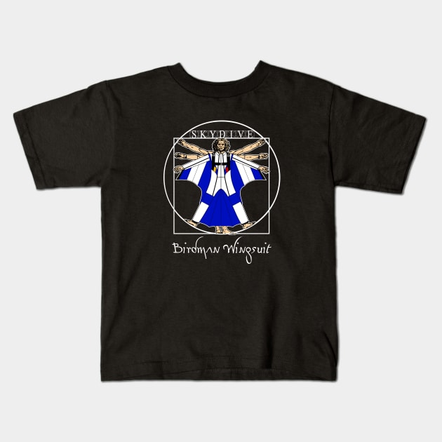 Mod.5 Wingsuit Birdman Skydiving Kids T-Shirt by parashop